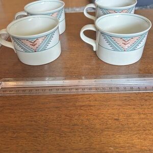 Vintage 90s Mikasa Intaglio Santa Fe Coffee Mug Cappuccino Cups